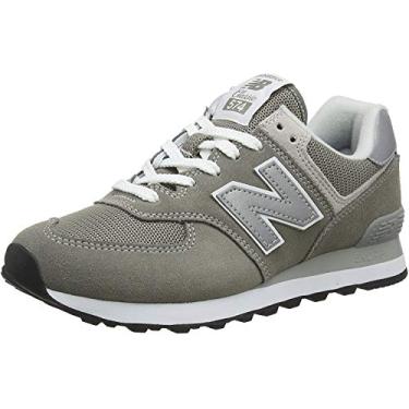Imagem de New Balance Tênis feminino 574 V2 Evergreen, Cinza/branco, 9 Wide
