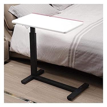 Imagem de Mesa de cabeceira lateral exclusiva em forma de C, mesa de cabeceira para sofá, mesas laterais para dias com sobrecama, móvel, mesa de computador, altura ajustável, pode ser usada para cuidados