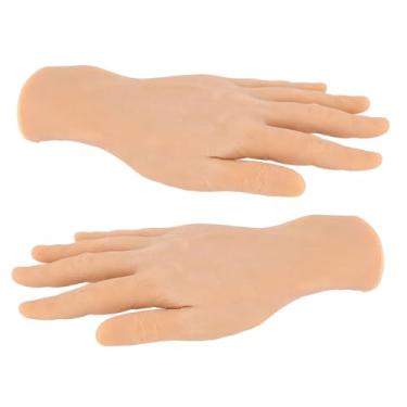 Imagem de Cryfokt Modelo de Mão Masculina de Silicone, Mão de Prática Realista para Pintura, Adereços de Festival, Mão de Manequim Reutilizável para Iniciantes, Silicone Macio, 1 par