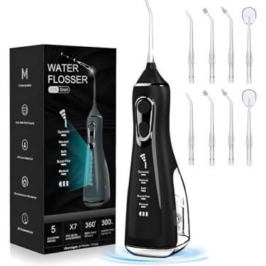 Imagem de Irrigador Oral Premium Frenesi Limpeza Profunda Jato D àgua Supersônico 5 Modos Limpador de Dentes Sem Fio Limpeza Profunda Dental e Gengiva Portátil Sem Fio Recarregável Tanque 300ml
