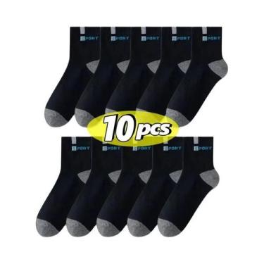 Imagem de Meias Esportivas Masculinas De Algodão Respirável, Macias, Estilo Snea