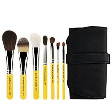 Imagem de Bdellium Tools Conjunto de pincéis profissionais para maquiagem e viagem com bolsa dobrável, Amarelo, Travel Line Basic 7pc