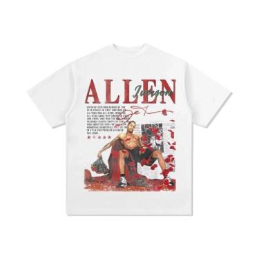 Imagem de Camiseta Masculina Allen Iverson Answer De Basquete, Algodão, Manga Cu