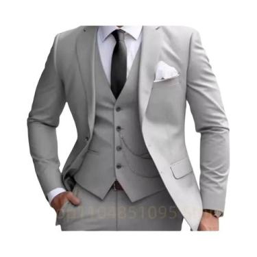 Imagem de Terno Masculino Slim Fit Verde Menta De 3 Peças Com Lapela Notch, Blaz