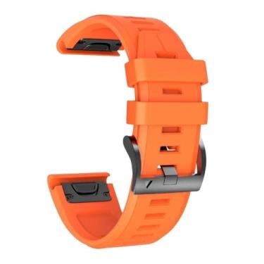 Imagem de SRDRK Pulseiras esportivas Fenix 8X Fenix 7X de silicone de substituição para Garmin Fenix 5X/Fenix 5X Plus/Fenix 6X/Fenix 6X Pro/Fenix 3/HR/Descent MK1/D2 Delta PX/D2 (laranja)
