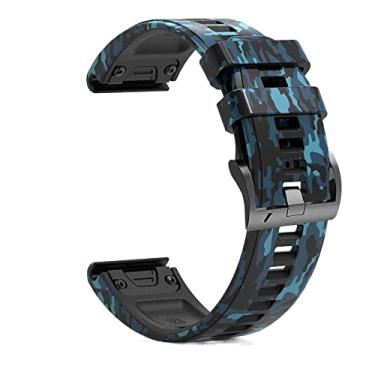 Imagem de ONECMN Pulseira de relógio inteligente de 22 26 mm para Garmin Fenix 7 7X 6 6X Pro 5X 5 Plus 3HR Descent Mk2 pulseiras de liberação rápida Silicagel + pulseira de couro (G, Descent Mk1 MK2 de 26 mm)