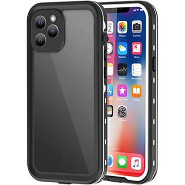 Imagem de KKFAUS Capa compatível com iPhone 12 Pro Max, capa à prova d'água IP68 TPU silicone bumper anti-riscos transparente à prova de choque capa protetora para iPhone 12 Pro Max 6,7 polegadas (cor: branco)