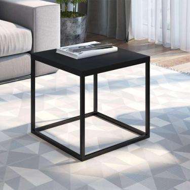 Imagem de Mesa Centro Quadrada Preto Fosco 40x40 - Ruffino Designer