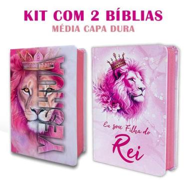 Imagem de Kit 2 Bíblias Letra Grande Luxo com Harpa - Edição de Promessas - REI 