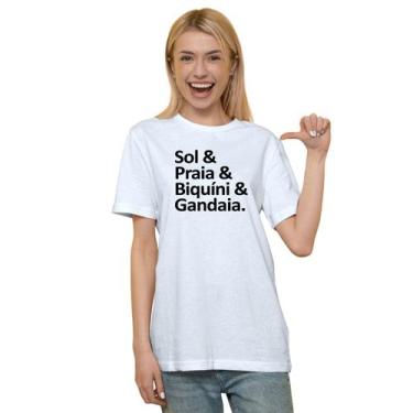 Imagem de Camiseta Sol &amp Praia &amp Biquíni &amp Gandaia Camisa Personalizada