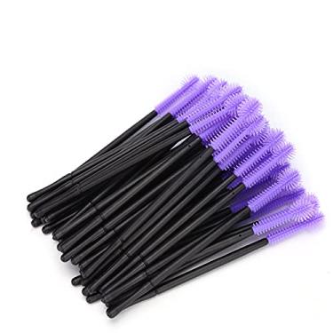 Imagem de Dioche Escovas de Cílios Descartáveis ​​​​50pcs / Conjunto de Silicone Aplicador de Rímel Ferramenta de Maquiagem para Salão Profissional Uso Doméstico Amarelo Roxo Laranja Rosa (Roxa)