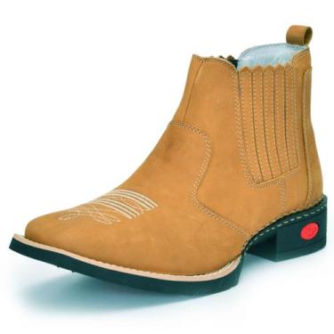 Imagem de Bota Texana Masculina Couro Nobuck DIfranca - AE4520 - Castor - Cla Cl