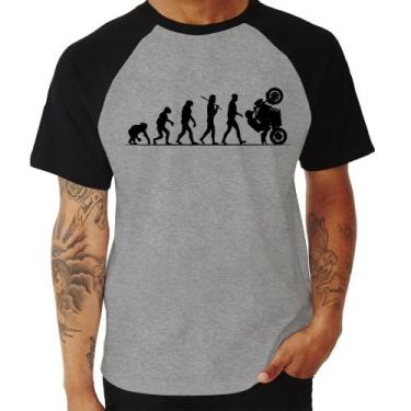 Imagem de Camiseta Raglan Evolução do Grau XJ6 - Foca na Moda, Cinza, Preto, GGG