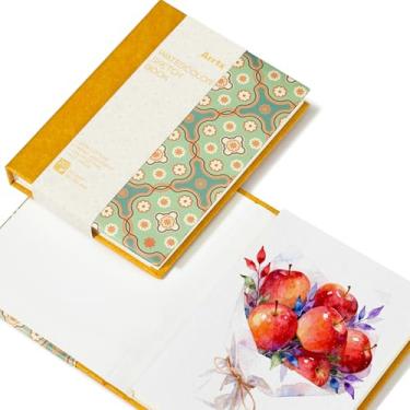 Imagem de Arrtx Caderno de desenho aquarela - 100% algodão 63,5 kg 300gsm papel aquarela 20 folhas 40 páginas caderno de aquarela - 13,7 cm x 9,9 cm