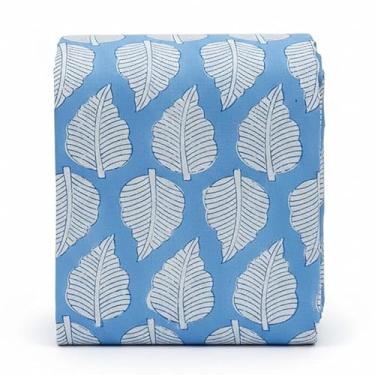 Imagem de Tecido de algodão com estampa floral indiana tradicional - Tecido de corrida de algodão handblock para cortinas, estofados e grandes projetos - 10 jardas-Indigo-(BPF-214-10)