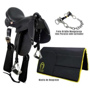 Imagem de Kit Sela Australiana de Pista Pro - SV04014 - Preta - Selaria Vertente