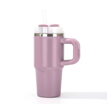 Imagem de Termo térmico de aço inoxidável 400 ml | Mantiene bebidas calientes e frías por horas | Taza portátil con tapa hermética y diseño moderno ideal para café, té o agua (roxo, 400 ml)