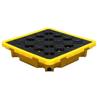 Imagem de Bandeja modular de derramamento de tambor de óleo - Plataforma de contenção de polietileno à prova de vazamento para parques industriais, armazéns e oficinas - Design empilhável para tanques de óleo e