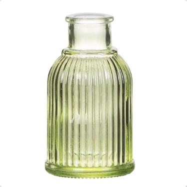 Imagem de Mini Vaso De Vidro Lines Color Decorativo Plantas Flores (Verde)