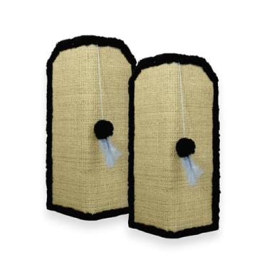 Imagem de Kit 2 Arranhadores para Gato Protetor de Canto de Sofá com Base Interna e Brinquedo – Sisal Natural, Miupetz Store(PRETO)
