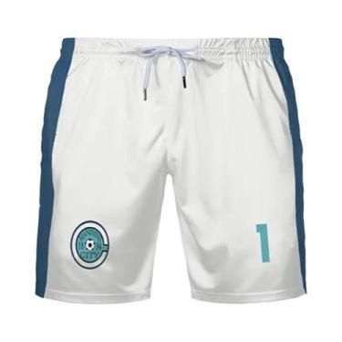 Imagem de Shorts De Futebol Juvenil Blue Lock Anime Nagi Isagi, Secagem Rápida E