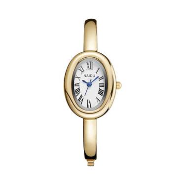 Imagem de Relógio De Pulso Feminino Elegante À Prova d'Água Com Números Romanos,