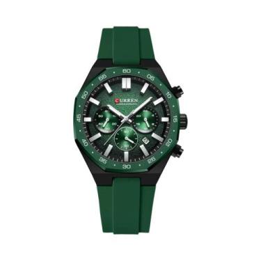 Imagem de Relógio Esportivo Masculino Com Pulseira De Silicone Preta, Cronógrafo