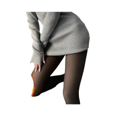 Imagem de 300g quente velo forrado collants feminino inverno térmico sexy collan