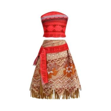 Imagem de Fantasia De Princesa Vaiana Da Moana Para Meninas, Roupa De Carnaval, 