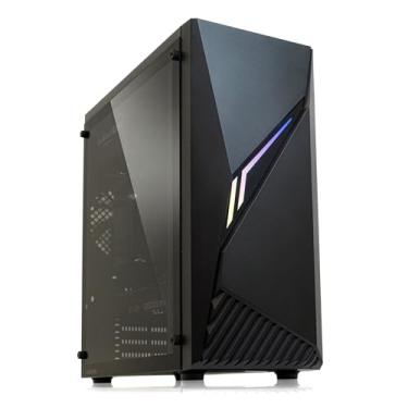 Imagem de Zalman Raven ATX Capa para PC para jogos, faixa de iluminação Spectrum RGB com botão de controle, painel lateral de vidro temperado, USB 3.0, ventilador traseiro pré-instalado de 120 mm, torre média