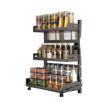 Imagem de Prateleira De Armazenamento De Especiarias Ajustável Em 3 Níveis Para 