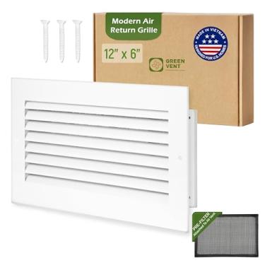Imagem de GREEN VENT - Grade de retorno de ar moderna 6x4 - Tampa decorativa de ventilação de alumínio branco com pré-filtro de malha lavável para teto, parede - Grade HVAC silenciosa para casa