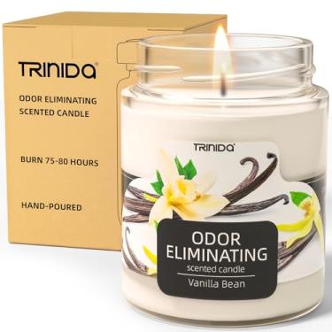 Imagem de Velas eliminadoras de odor de fava de baunilha para casa perfumadas 355 ml, elimina 99% dos animais de estimação, fumaça, comida e outros cheiros rapidamente, velas perfumadas altamente perfumadas, conjunto de presente de velas de soja premium para mulheres