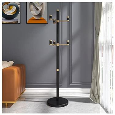 Imagem de SLGGPJBU Cabide de piso independente que economiza espaço, suporte de madeira para quarto, cabideiro de luxo, para entrada de roupas, suporte de roupas