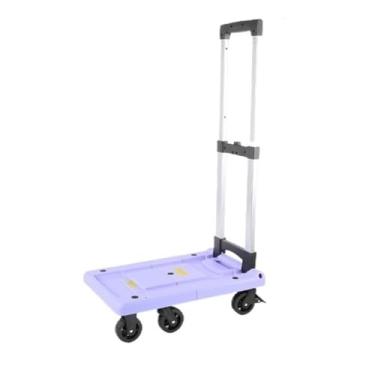 Imagem de Carrinho de mesa dobrável, carrinho portátil para entrega e armazenamento, reboque doméstico compacto, carrinho pequeno resistente (roxo, grande) - ideal para transporte de mercadorias