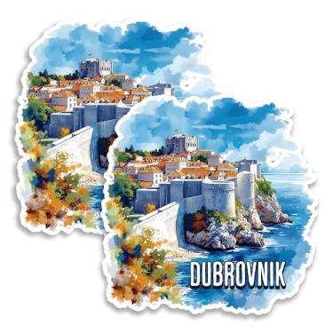 Imagem de Ímã de Dubrovnik Croácia 10 cm Pacote com 2 Paredes Antigas – Ímãs Decorativos de Vinil Forte para Frigorífico Armário Cozinha Escritório – Bonito Divertido Estética Legal Durável e Longa Duração