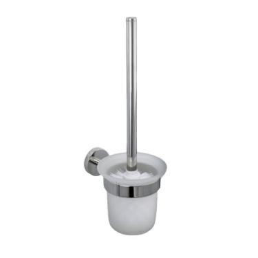 Imagem de Acessórios de banheiro Suporte de escova de vaso sanitário polido cromado toalheiro saboneteira gancho de prateleira de parede de vidro suporte de papel higiênico SUS, suporte de escova de vaso