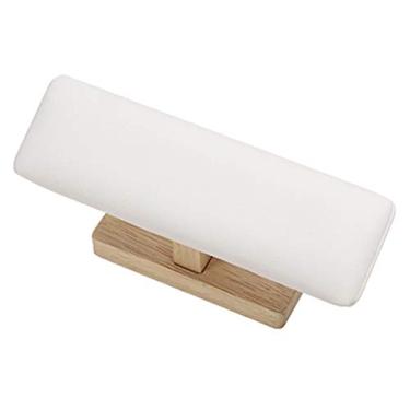 Imagem de HHHJQFAAT Adereços de exibição de madeira maciça pulseira suporte suporte de relógio suporte de exibição rack de armazenamento caixa de joias (cor: bege) (branco)