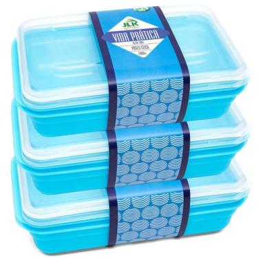 Imagem de Kit 6 Potes 1000 ml BPA Free Micro Freezer Reforçado Marmita - JLK PLA