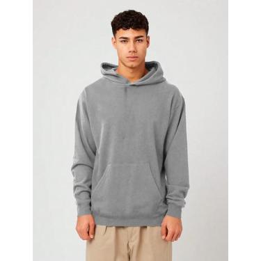 Imagem de Blusa de Frio  Moletom Canguru Masculina com Capuz Slim Fitness - Slim