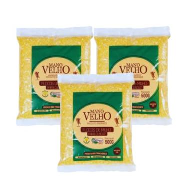 Imagem de Kit 3X: Flocos de Milho Orgânico Mano Velho 500g