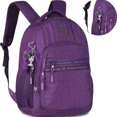 Imagem de Mochila Escolar de Costa Feminina RB Rebecca Bonbon Chaveiro Puxadores