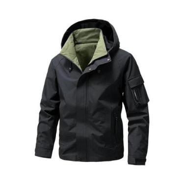 Imagem de Jaqueta Softshell Masculina Impermeável Com Capuz, Corta-Vento Leve Pa