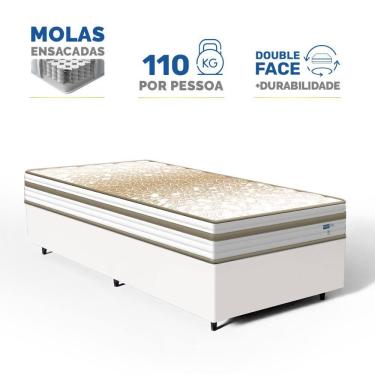 Imagem de Cama Box com Colchão de Molas Ensacadas Double Face Pillow Euro Alfa Probel Solteiro 88cm