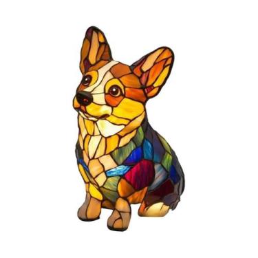 Imagem de Luminária Noturna De Resina Com Cãozinho, Luz Quente, Lâmpada De Mesa 