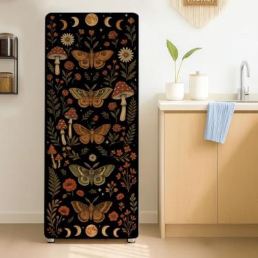 Imagem de GOMAKERER 2 peças de envoltórios de geladeira removíveis de borboleta de mariposa, autoadesivo, para porta de geladeira, mural de vinil, freezers, painel adesivo para decoração de bar de cozinha, 40 x