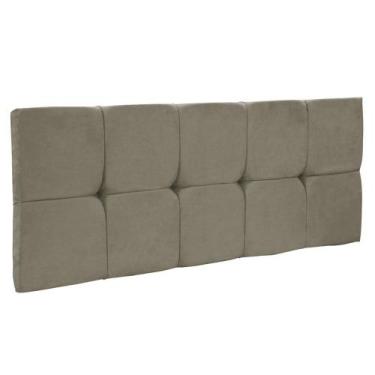 Imagem de Cabeceira Painel Nina para Cama Box Casal 160 cm Suede Marrom Rato - D