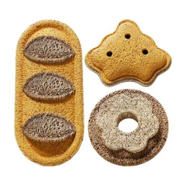 Imagem de Brinquedos de mastigar para gatos | Enriquecimento de limpeza de dentes | Brinquedos de erva de gato em forma de pão, para estimulação mental, treinamento de mastigação, filhotes de raça pequena