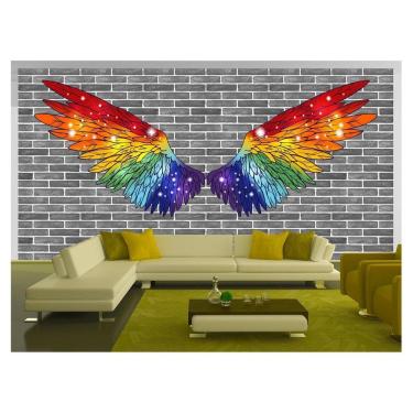 Imagem de Papel De Parede 3D Arte Asas Selfie Insta Cores 3,5M Tra445