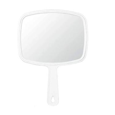 Imagem de Espelho De Mão Com Alça P/ Maquiagem Cabeleireiro Salão 30CM - Moment,